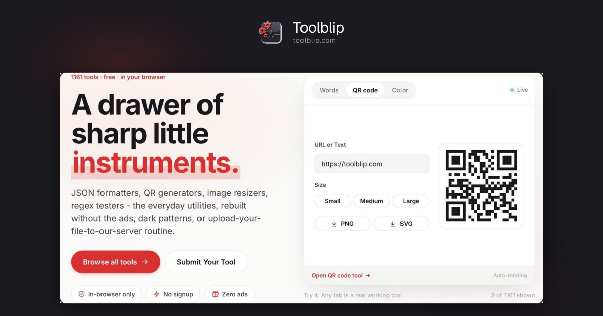 Screenshot of Toolblip