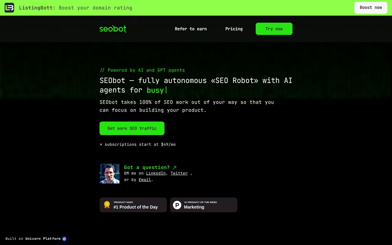 Screenshot of SEObot