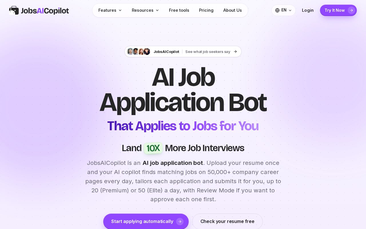 Screenshot of JobsAICopilot