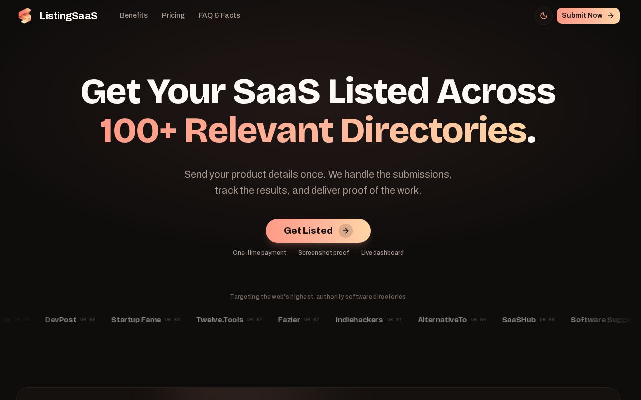 Screenshot of ListingSaaS