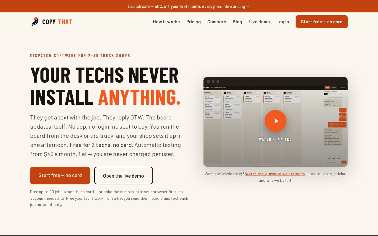 Screenshot of CopyThatHQ