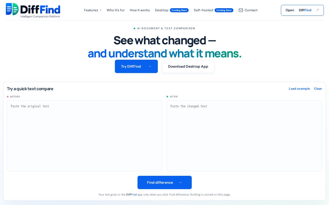 Screenshot of DiffFind