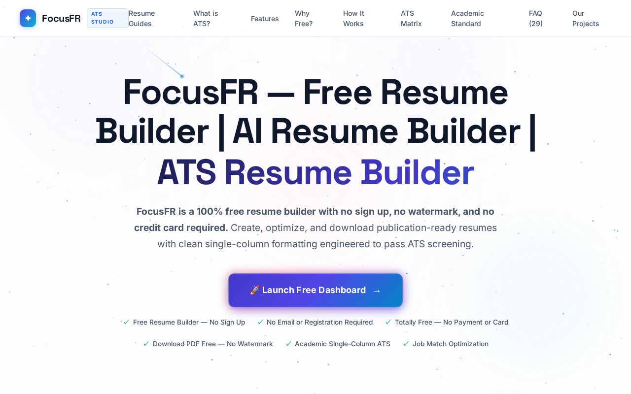Screenshot of FocusFR