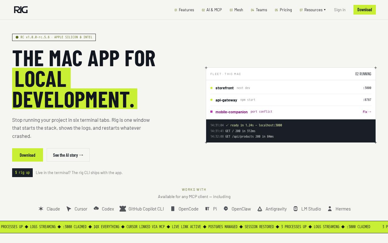 Screenshot of Rig